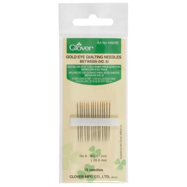 Hand Sewing Needles: Quilting--Betweens: Gold Eye: No.8 (12)
