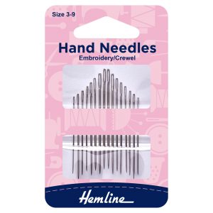 Hand Sewing Needles: Embroidery--Crewel: Size 3-9: 16 Pieces
