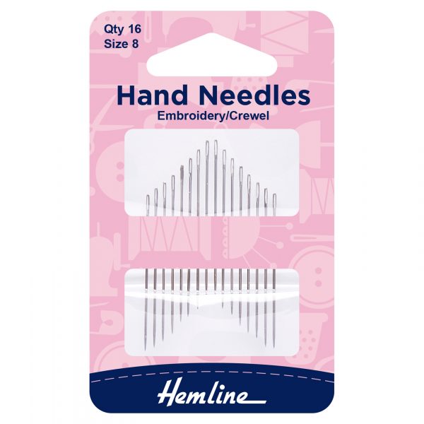Hand Sewing Needles: Embroidery--Crewel: Size 8