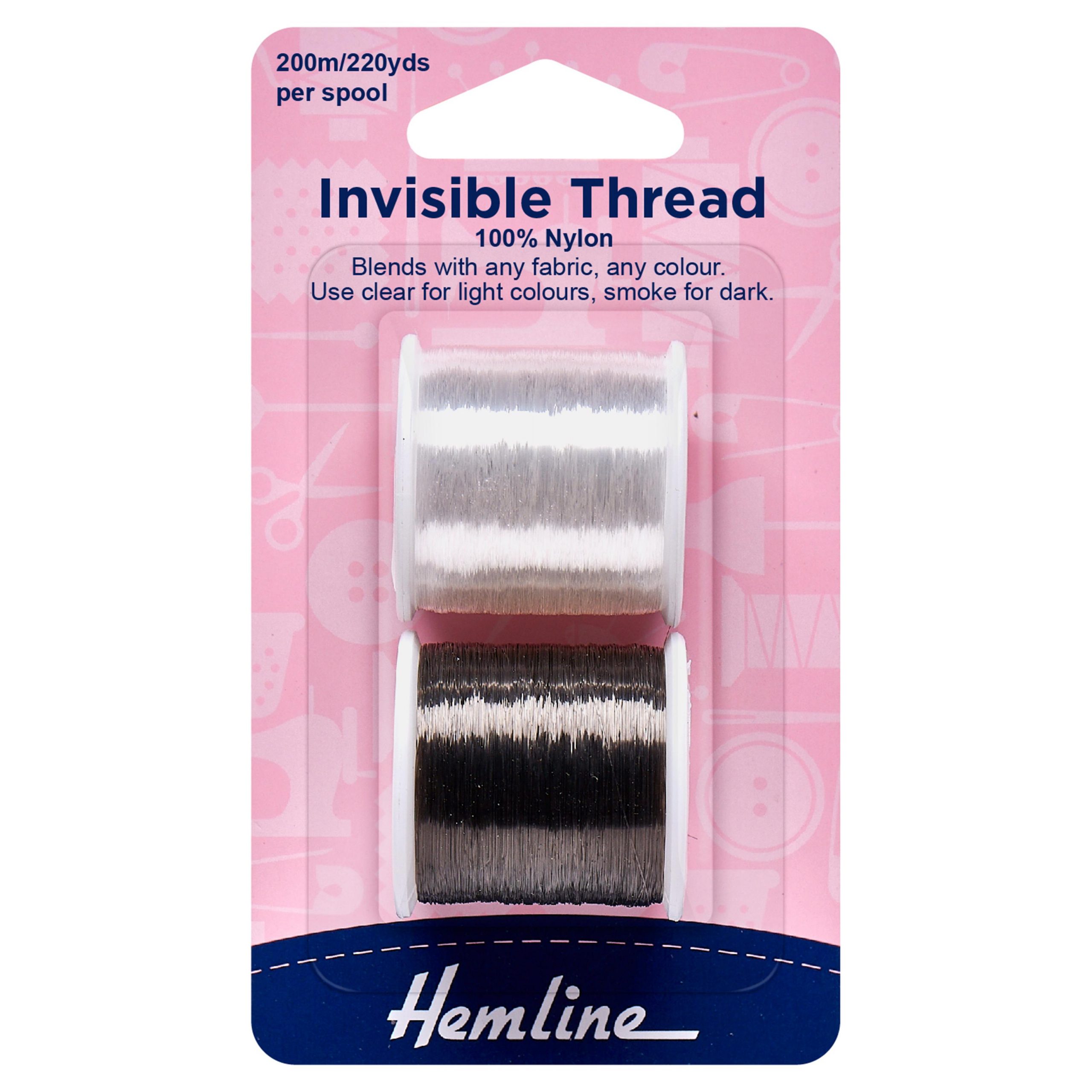 Invisible Thread: 200m: Clear & Smoke: Pack of 2