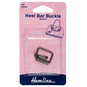 Heel Bar Buckle: 20mm: Nickel Black