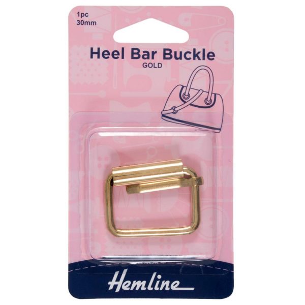 H4501 30 GD Heel Bar Buckle: 30mm: Gold