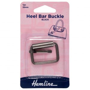 Heel Bar Buckle: 30mm: Nickel Black