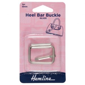 Heel Bar Buckle: 30mm: Nickel