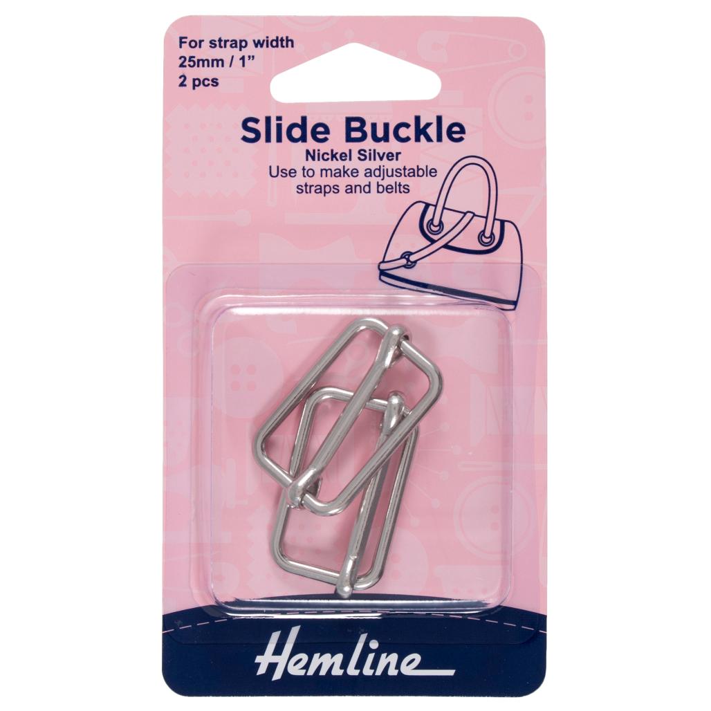 Slide Buckles: 25mm: Silver: 2 Pieces
