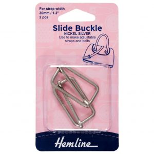 Slide Buckles: 30mm x 16mm: Nickel: 2 Pieces