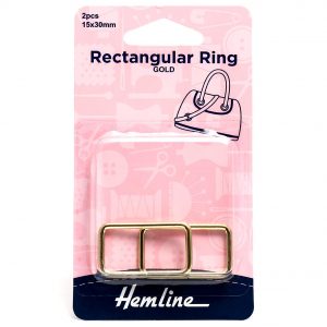 Rectangular Ring: 30mm: Gold: 2 Pieces