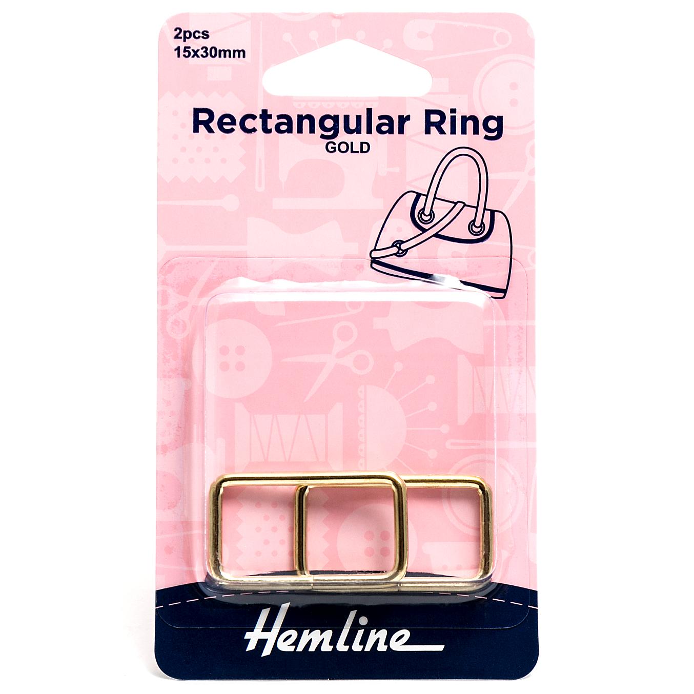 Rectangular Ring: 30mm: Gold: 2 Pieces