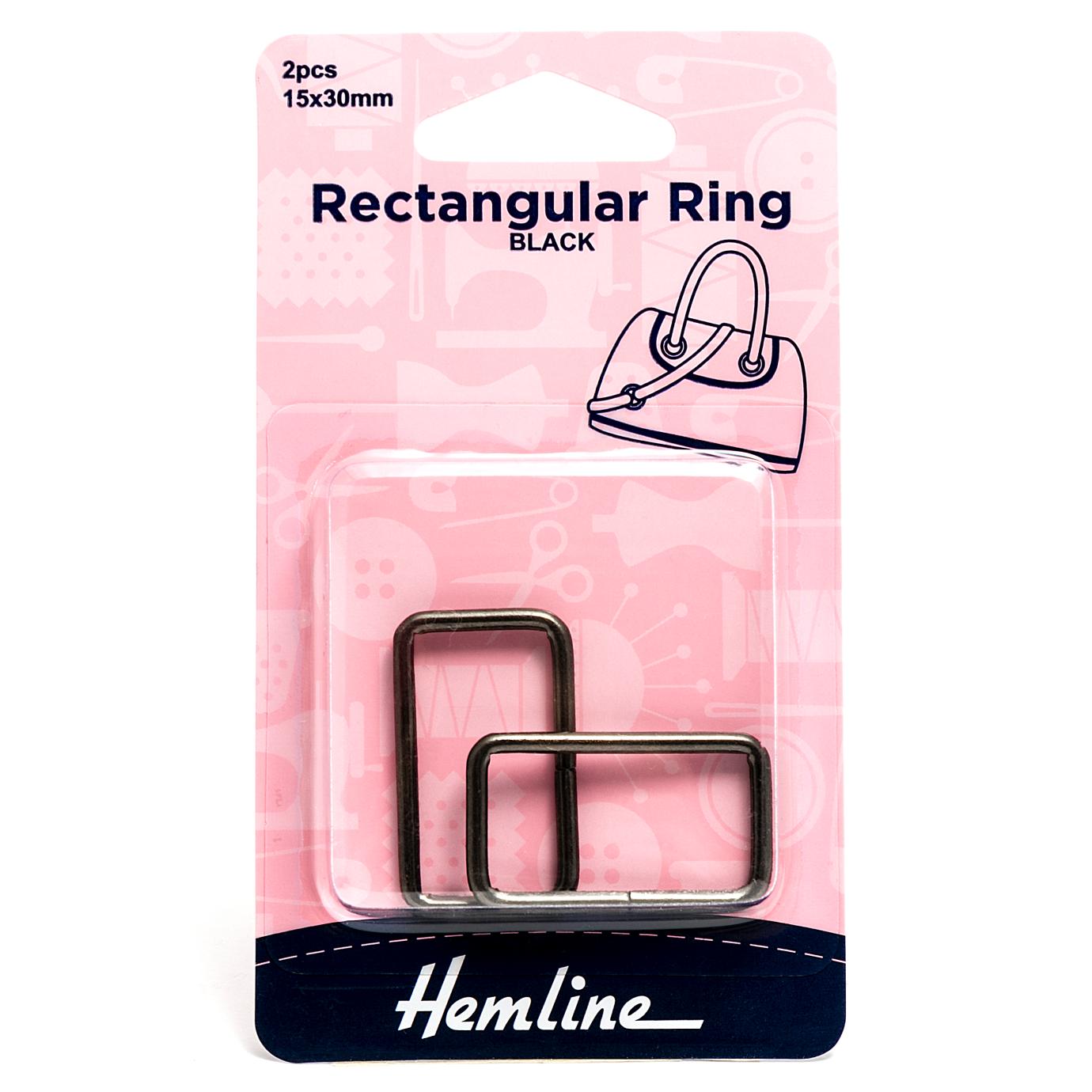 Rectangular Ring: 30mm: Nickel Black: 2 Pieces