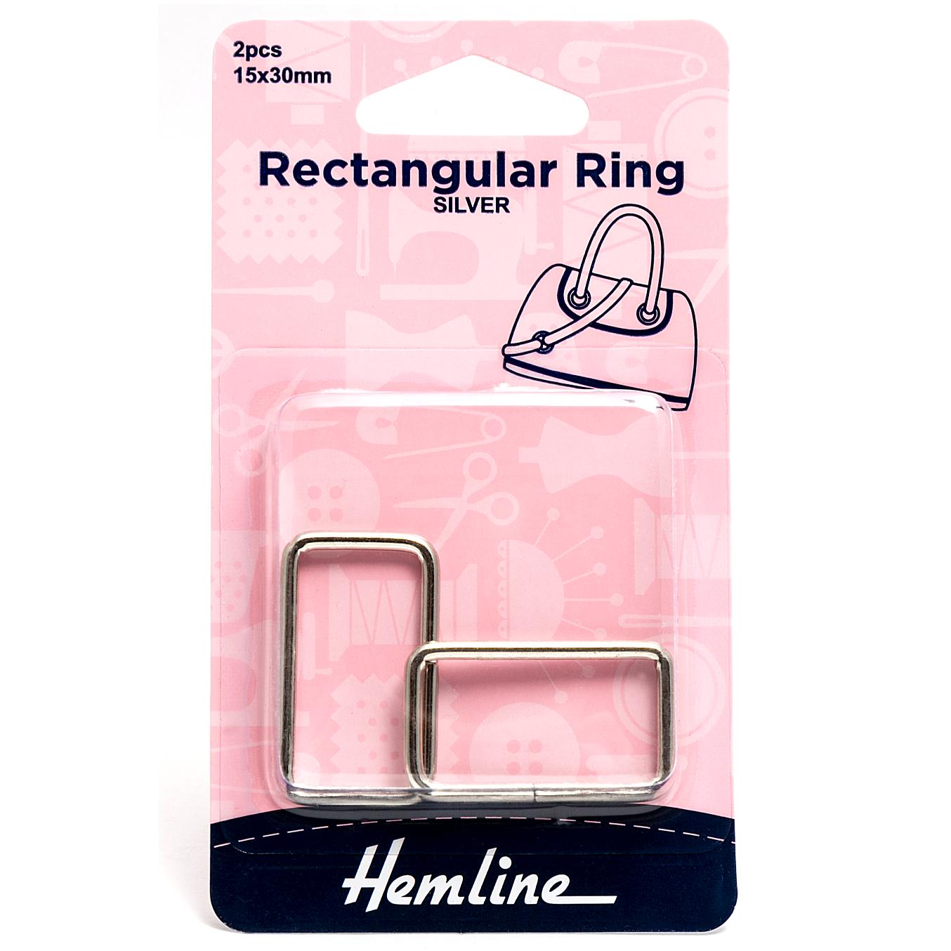 Rectangular Ring: 30mm: Nickel: 2 Pieces
