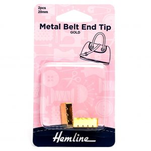 Metal Belt-End Tips: 20mm: Gold: 2 Pieces