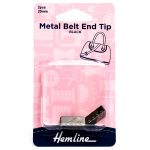 H4507 20 NB Metal Belt-End Tips: 20mm: Nickel Black: 2 Pieces