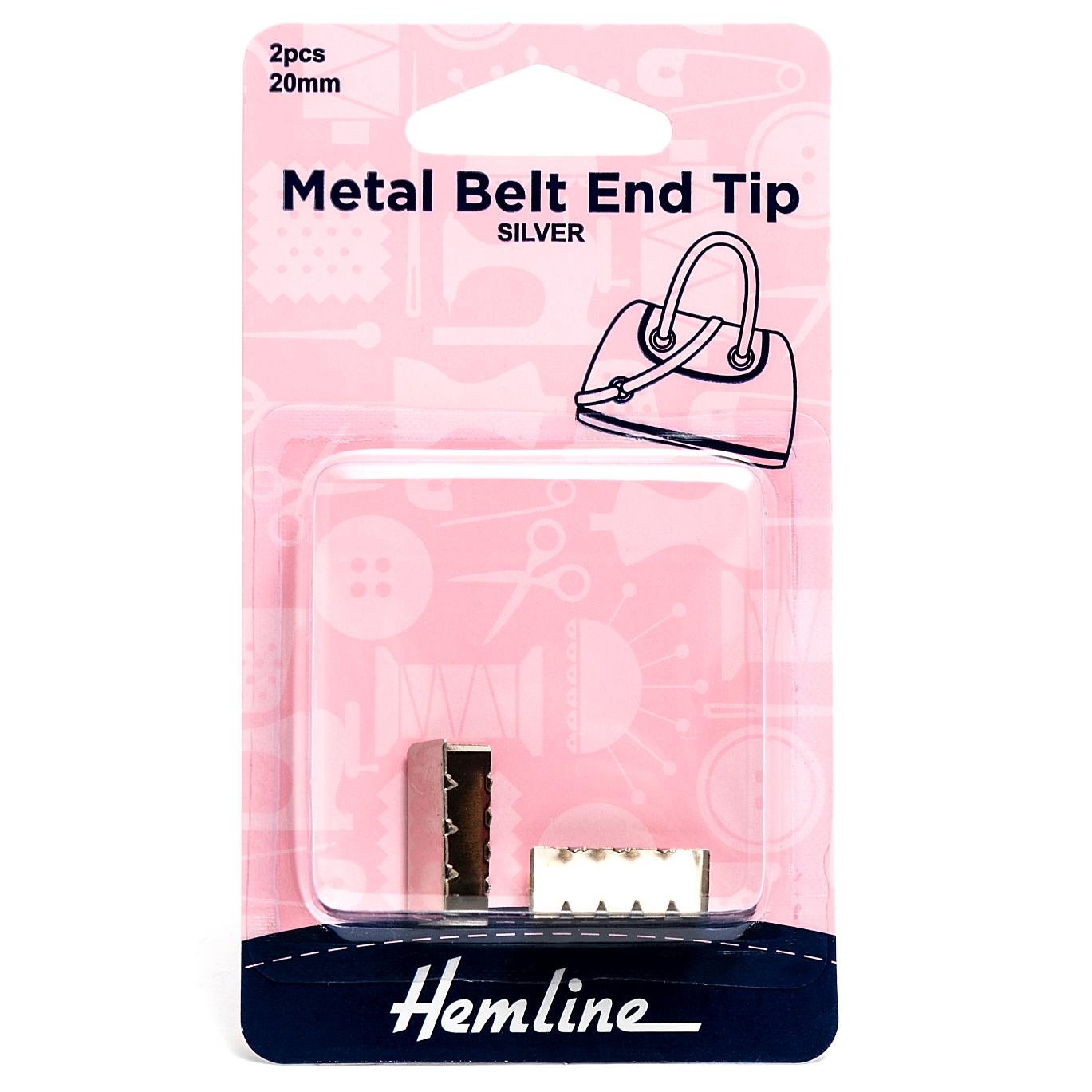 Metal Belt-End Tips: 20mm: Silver: 2 Pieces