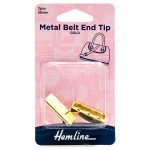 Metal Belt-End Tips: 30mm: Gold: 2 Pieces