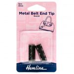 H4507 30 NB Metal Belt-End Tips: 30mm: Black: 2 Pieces