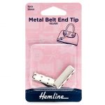 H4507 30 NK Metal Belt-End Tips: 30mm: Silver: 2 Pieces