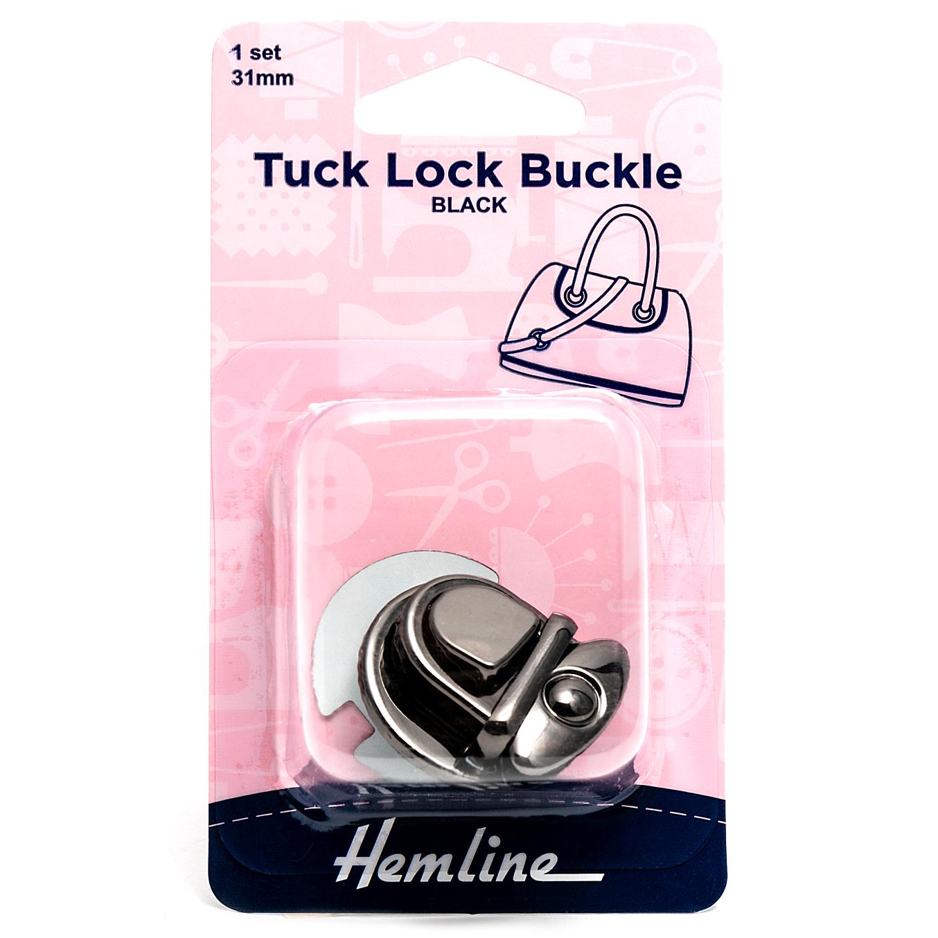 Tuck Lock Buckle: 31mm: Nickel Black