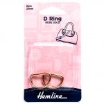 D Ring: 20mm: Rose Gold: 2 Pieces