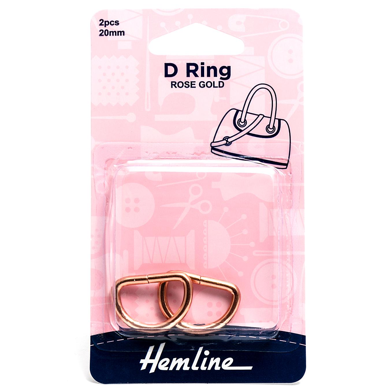 D Ring: 20mm: Rose Gold: 2 Pieces