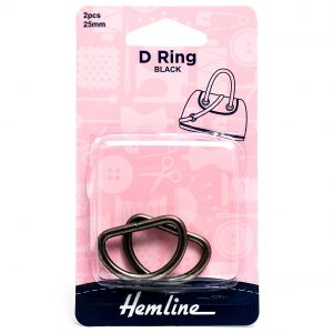 D Ring: 25mm: Nickel Black: 2 Pieces