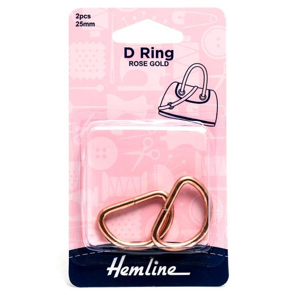 D Ring: 25mm: Rose Gold: 2 Pieces