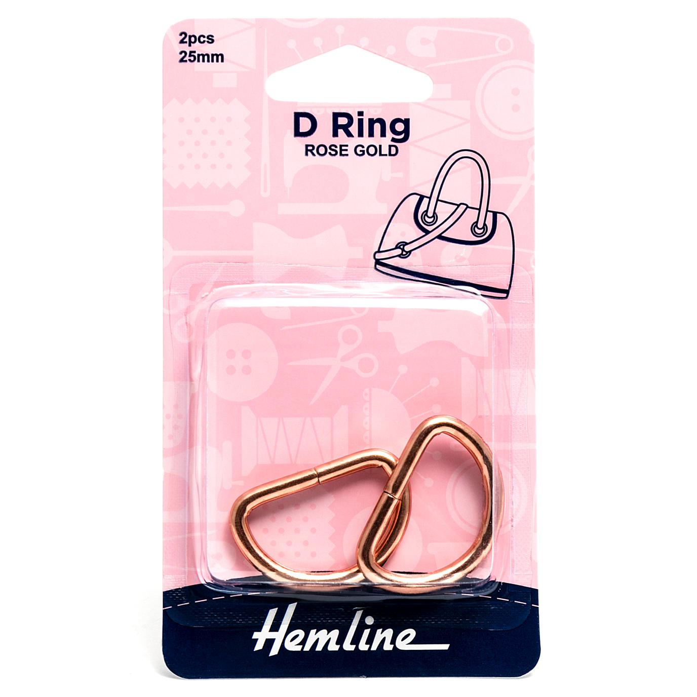 D Ring: 25mm: Rose Gold: 2 Pieces