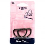 D Ring: 32mm: Nickel Black: 2 Pieces
