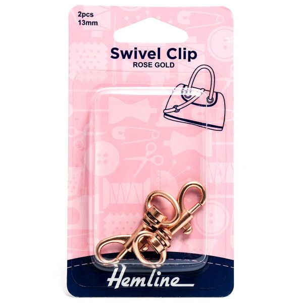 Swivel Clip: 13mm: Rose Gold: 2 Pieces