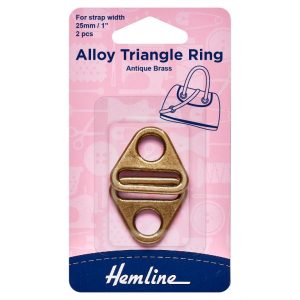 Alloy Triangle Rings: 25mm: Brass: 2 Pieces