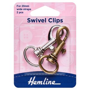 Swivel Clip: Bronze & Metal: 20mm: 2 Pieces