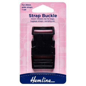 Strap Buckle: 25mm: Black: 1 Piece