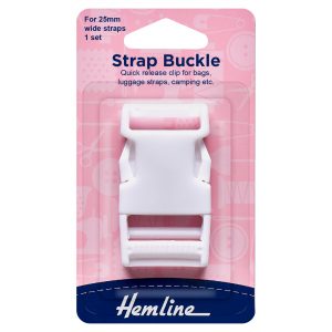 Strap Buckle: 25mm: White: 1 Piece
