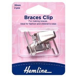 Braces Clip: 30mm: Nickel: 2 Pieces