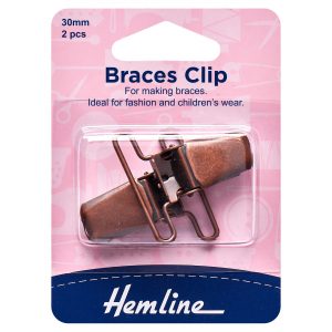 Braces Clip: 30mm: Bronze: 2 Pieces
