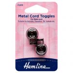 Adjustable Cord Toggles: 6mm: Gunmetal Grey