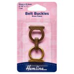 Buckle: Belt: 60 x 25.4mm: 1 Piece: Brass