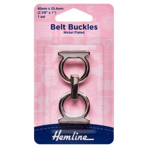 Buckle: Belt: 60 x 25.4mm: 1 Piece: Nickel