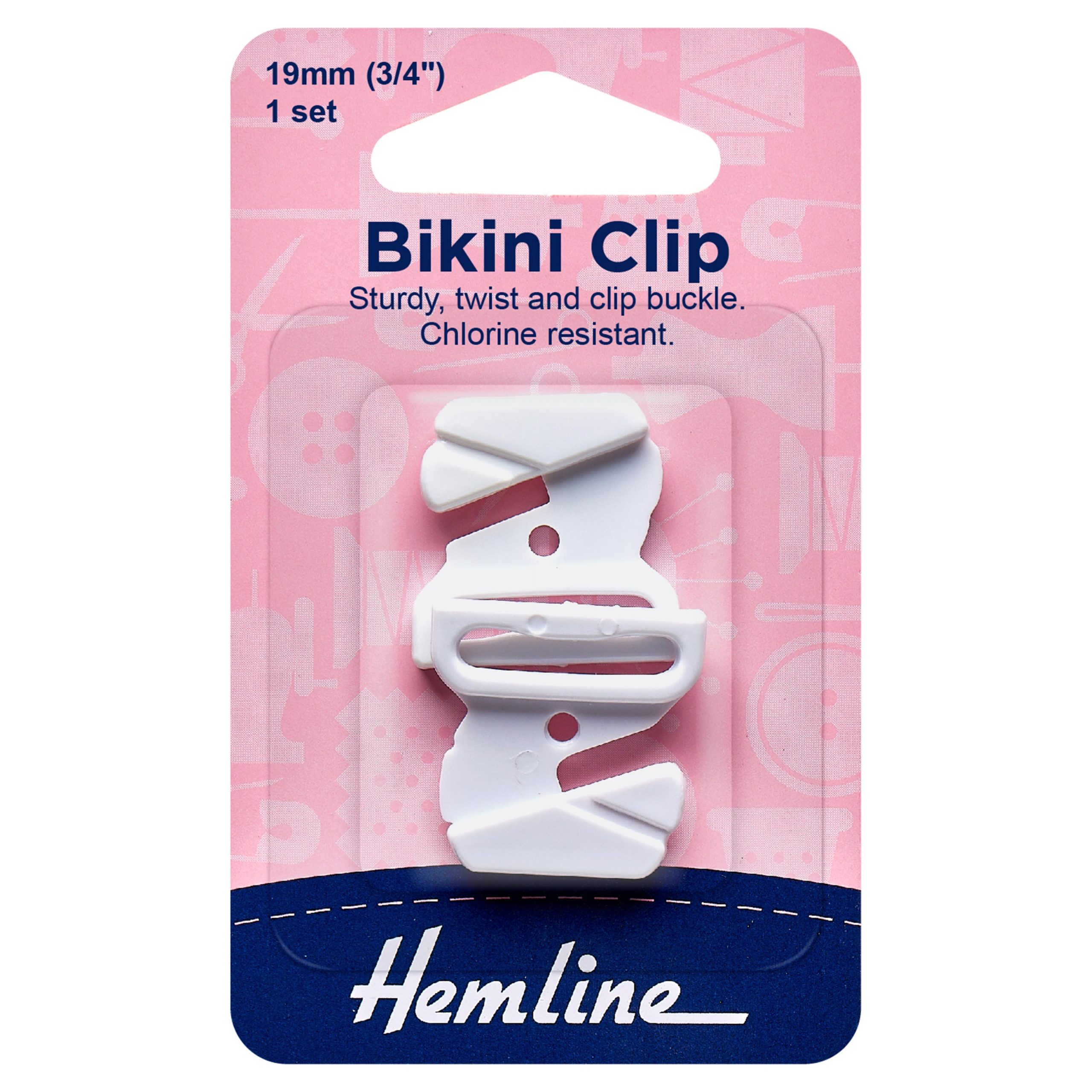 Bikini Clip: 19mm: White