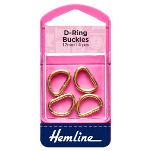 D Rings: 12mm: Gold: 4 Pieces