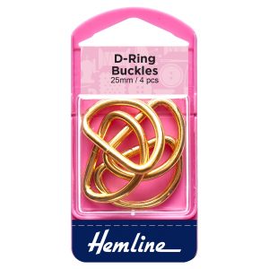 D Rings: 25mm: Gold: 4 Pieces
