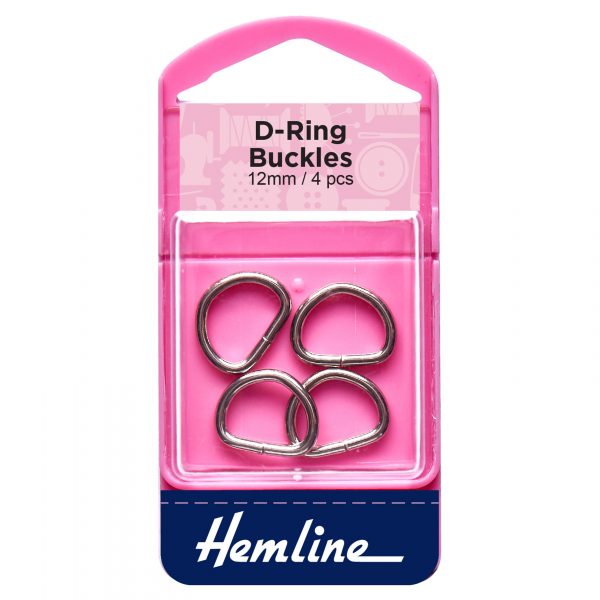 D Rings: 12mm: Nickel: 4 Pieces