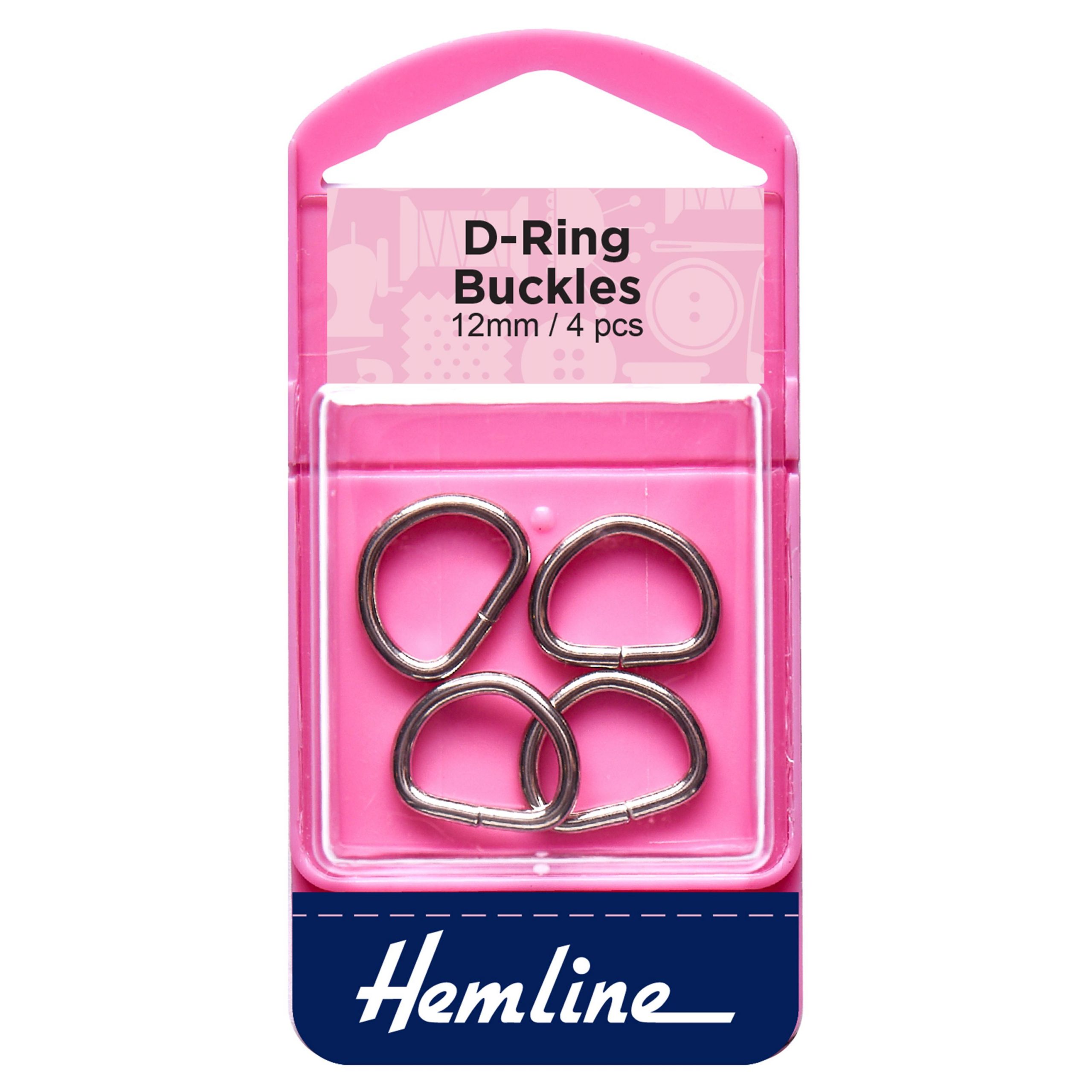 D Rings: 12mm: Nickel: 4 Pieces
