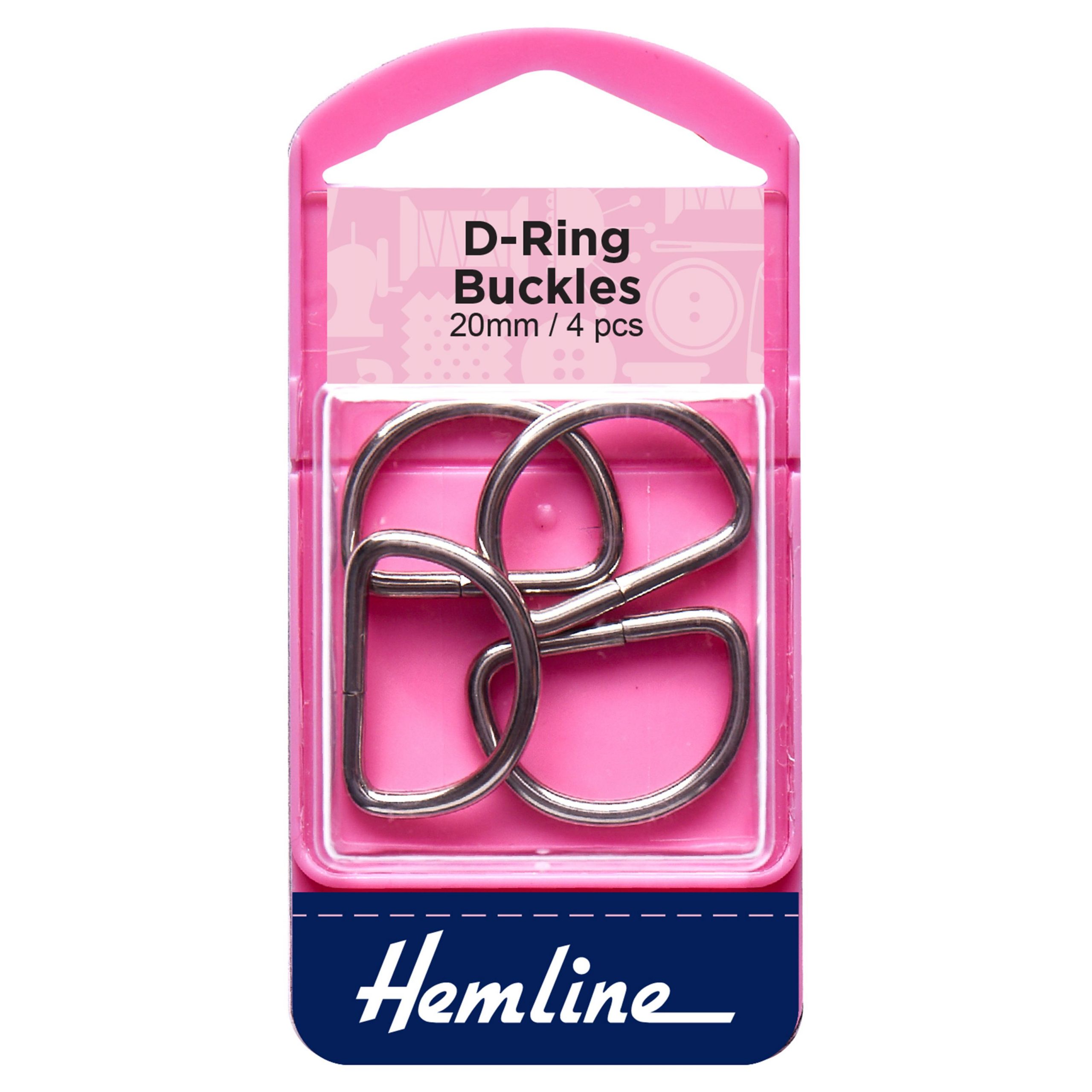 D Rings: 20mm: Nickel: 4 Pieces