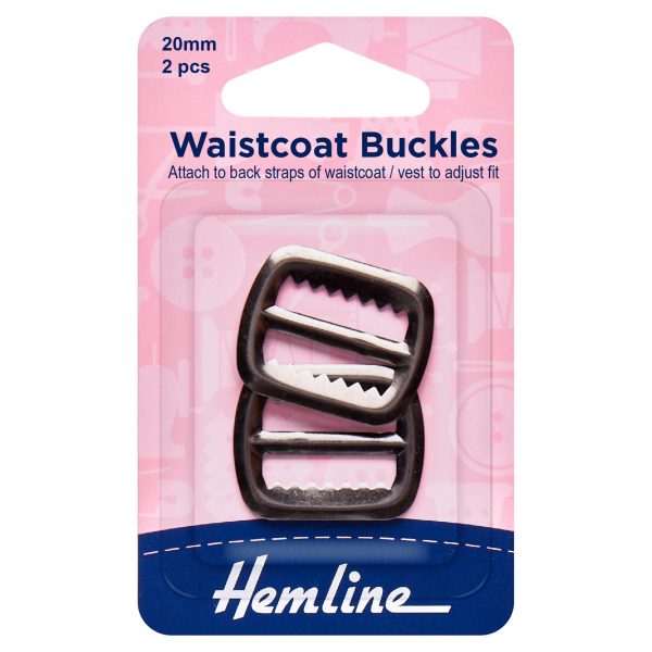 Waistcoat Buckles: 20mm: Gunmetal: 2 Pieces