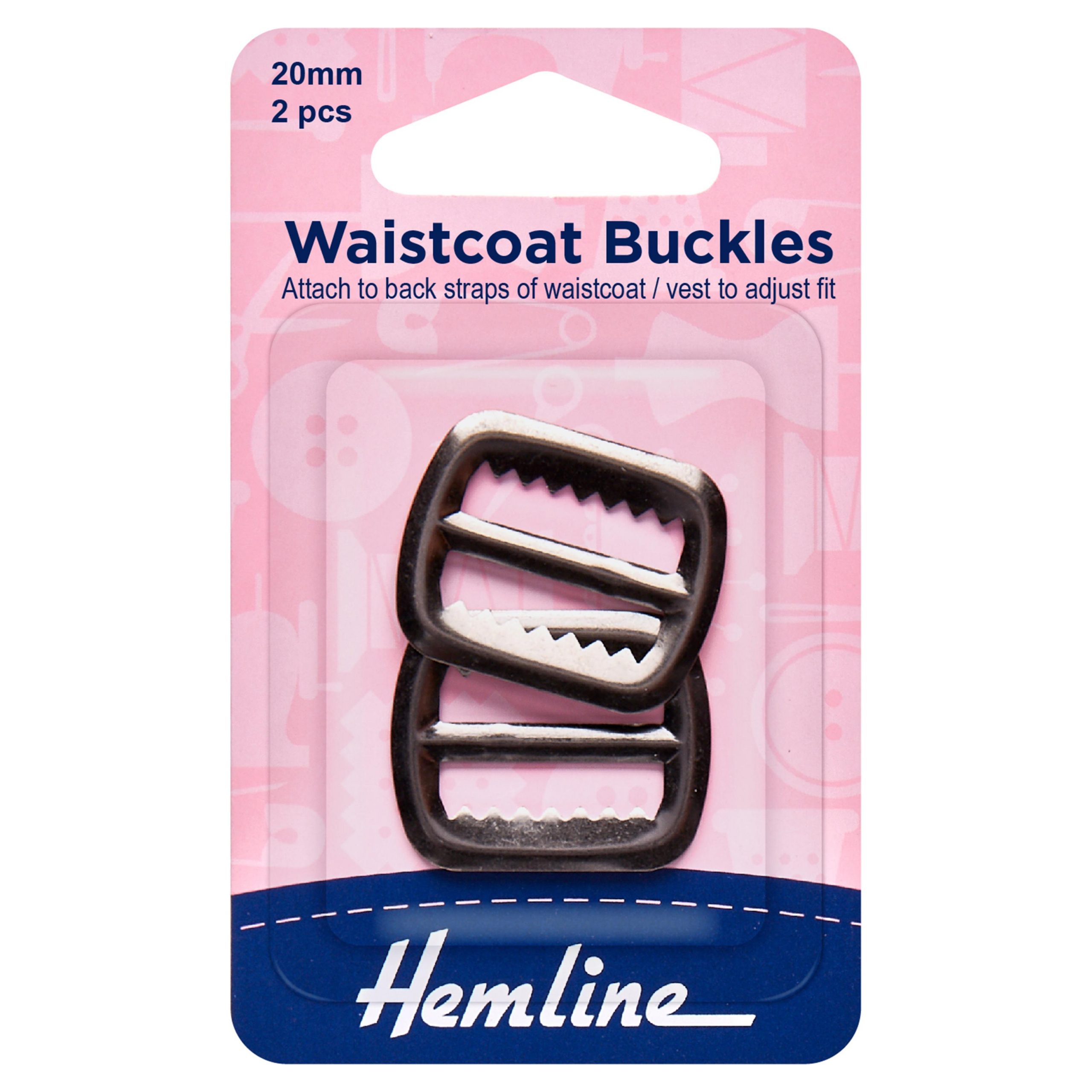 Waistcoat Buckles: 20mm: Gunmetal: 2 Pieces