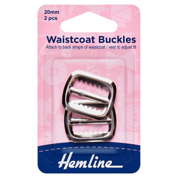 Waistcoat Buckles: 20mm: Nickel: 2 Pieces