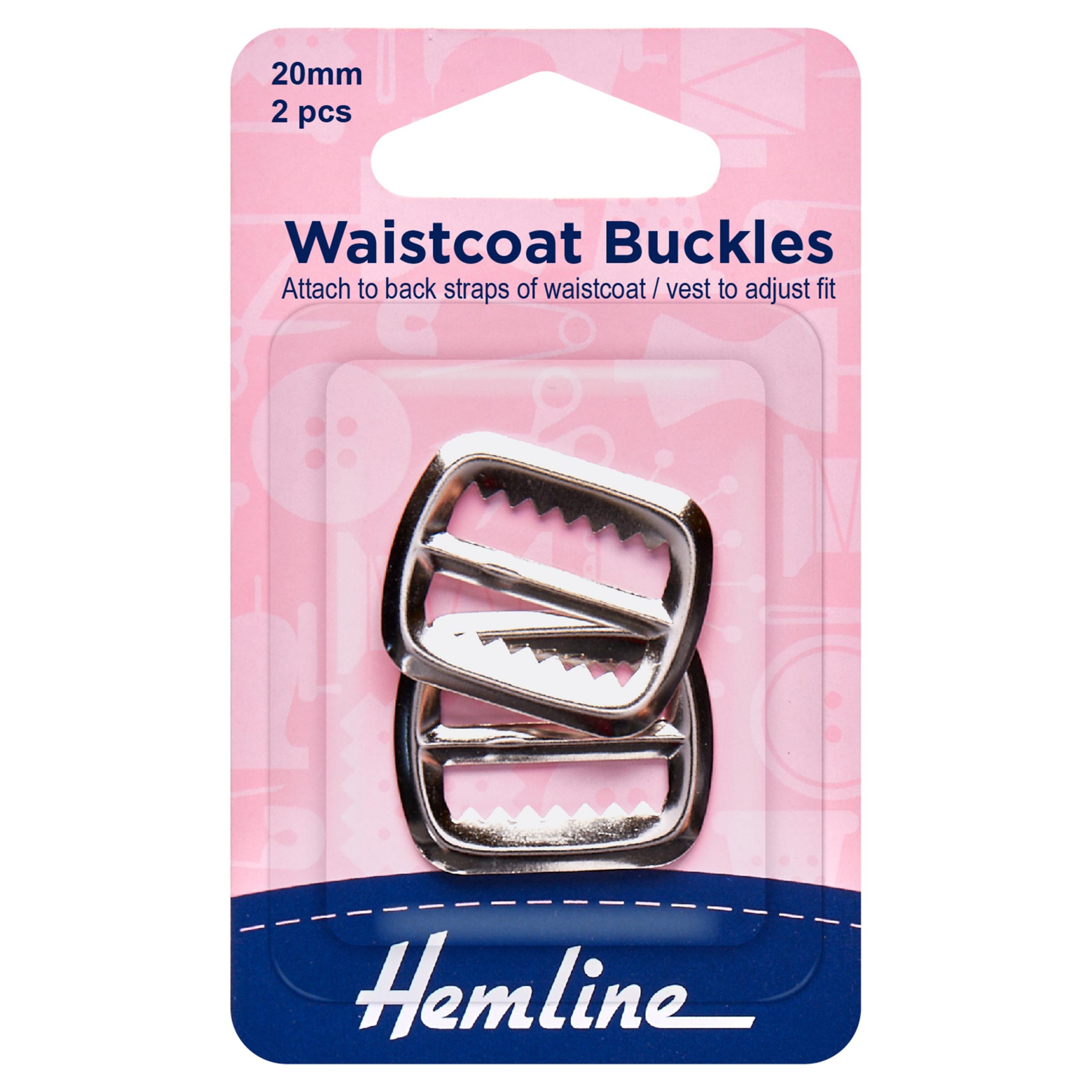Waistcoat Buckles: 20mm: Nickel: 2 Pieces