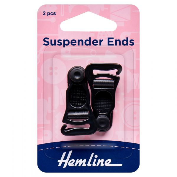 Suspender Ends: Black: 1 Pair