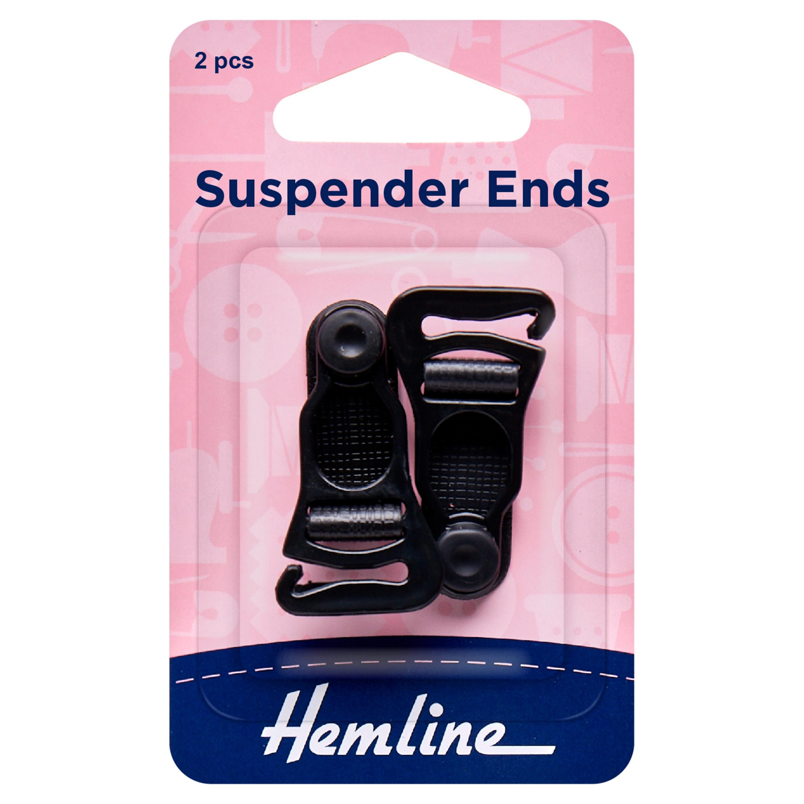 Suspender Ends: Black: 1 Pair