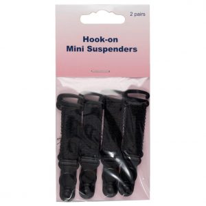 Hook-on Mini Suspenders: Black: 2 Pairs